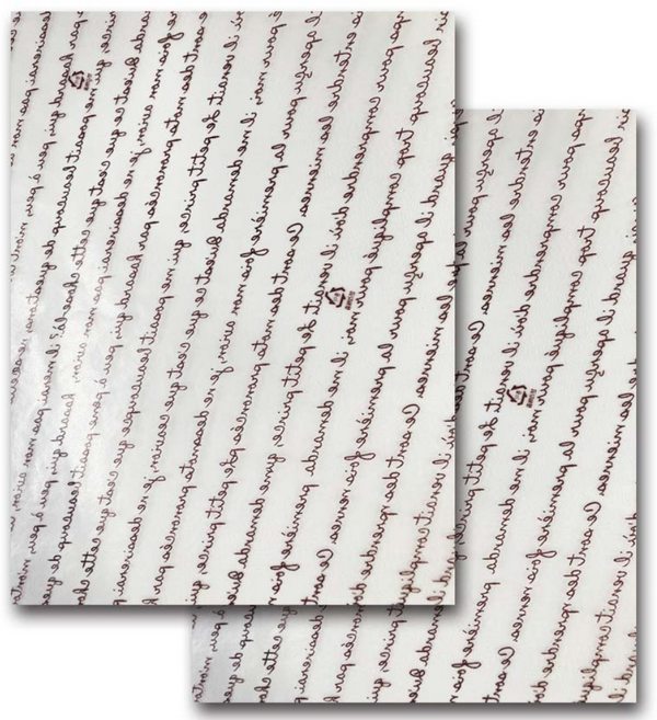 무코팅 유산지 _ 초코 스크립트 (화이트) 250매 천연펄프 안전한 위생 식품 포장지, 1세트, 250개입