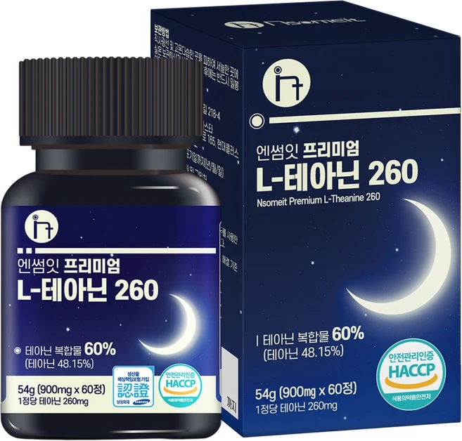 엔썸잇 L 테아닌 900mg 트립토판 세인트존스워트 엘테아닌, 1개, 60정 - 쿠팡
