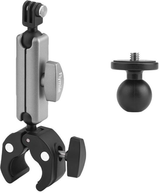 Flymile 자전거 오토바이 거치대 DJI Osmo360/Action6/5/Pocket3 Insta360 X5 GoPro13 호환 1/4나스&투클로우 퀵릴리스 액세서리, 1개, 카메라 거치대