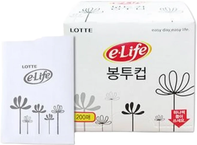 롯데이라이프 일회용봉투컵, 4개 - 쿠팡