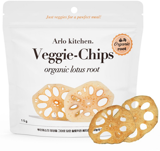 알로키친 강아지 베지칩스 유기농 연근칩, 2개, 15g, 연근