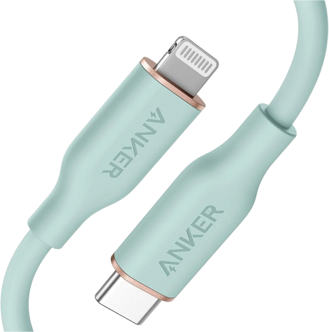 앤커 애플 Mfi인증 C to 라이트닝 고속충전 케이블 3세대 파워라인 플로우, 민트 그린, 180cm, 1개