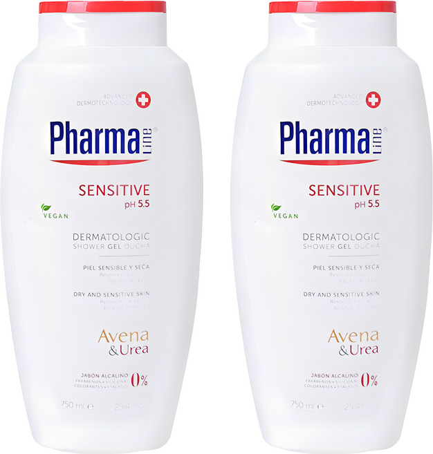 파마라인 우레아 여드름 모공각화증 바디워시 등드름 약산성 임산부 닭살 샤워젤, 750ml, 2개