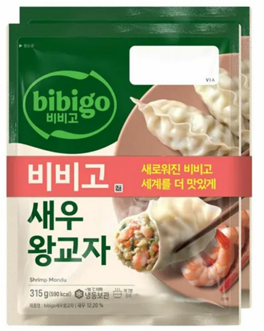 비비고 새우 왕교자, 8개, 315g