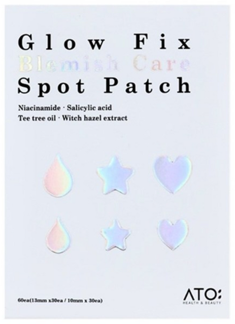ATO 홀로그램 모양 스팟패치 여드름 뾰루지 케어 하이드로콜로이드 나이아신아마이드 티트리 위치하젤, 1개, 60개입