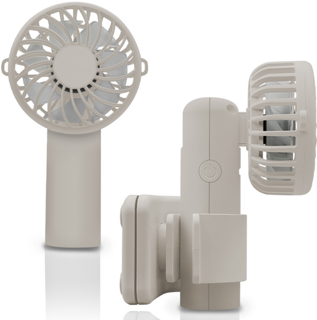 리움윙클립 집게 아기띠 유모차 핸디형 미니선풍기 야구장 선풍기, 베이지, E-WC9