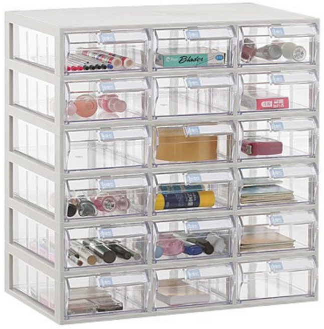 모아이샵 다용도 투명 수납함(중형) 수납함, 10_수납함 18칸