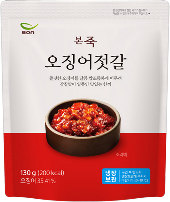 [본죽] 오징어젓갈 130g 1팩 반찬, 1개