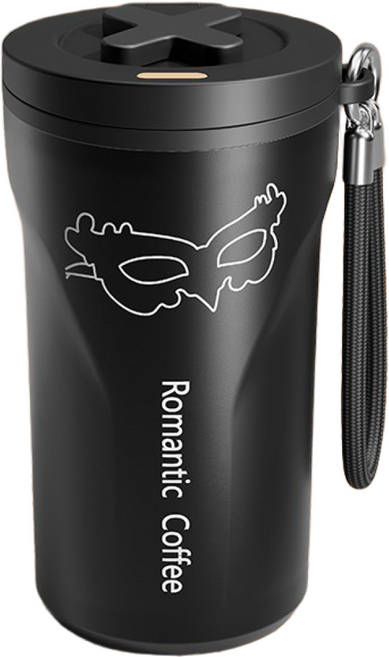 AURURA 커피 텀블러 아이스 텀블러 보냉 보운 티타늄 Feel the real coffee taste, 블랙-black, 1개, 500ml