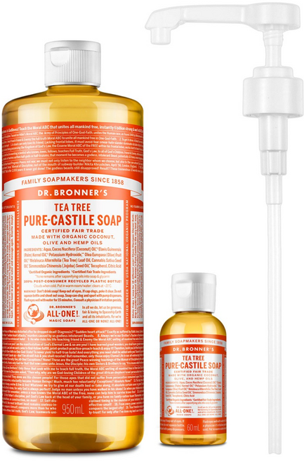 닥터브로너스 캐스틸 솝 950ml+60ml+펌프 세트 12종 택1, 1개, 950ml