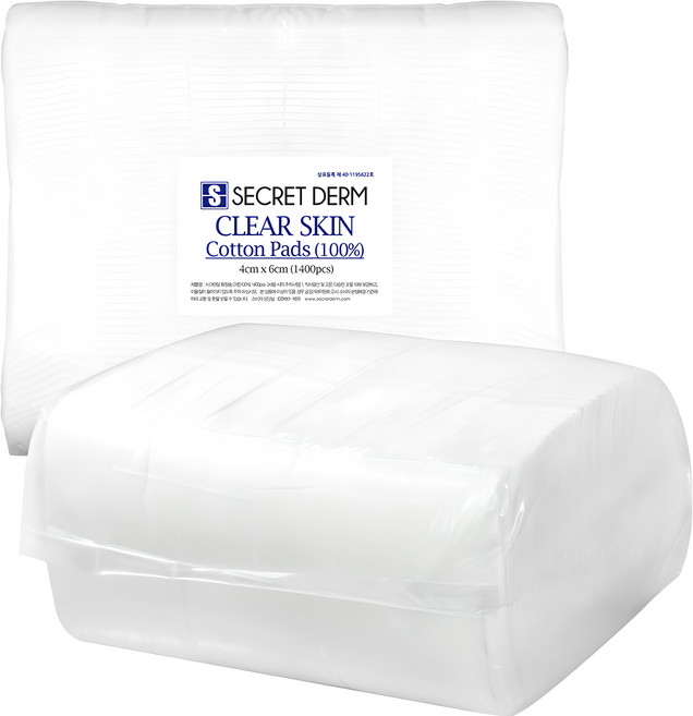 발롱뷰티 시크릿덤 대용량 순면 절단 화장솜 1300-1400pcs, 1개, 1매입