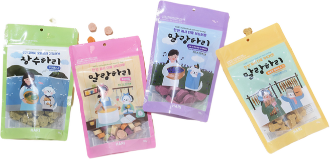 하리 말랑하리 강아지 수제간식 4종세트, 1개