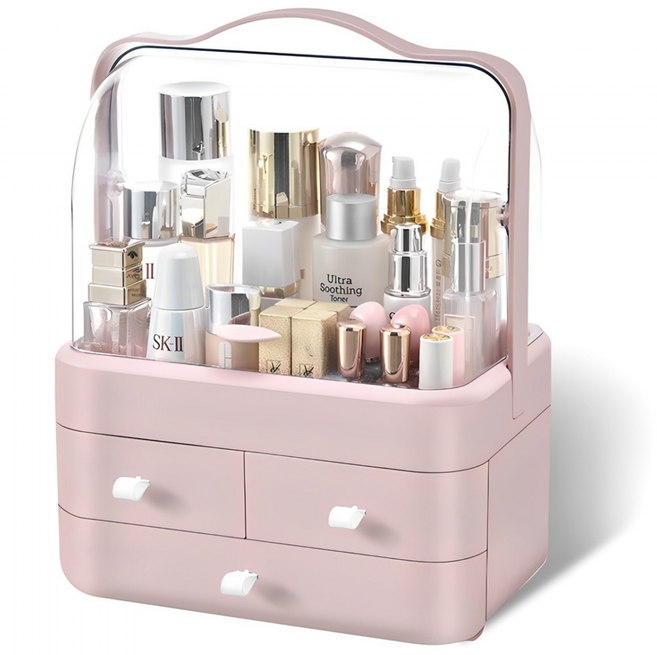 마벨인홈 커버형 서랍 화장품 정리함 특대사이즈, 1개, 핑크