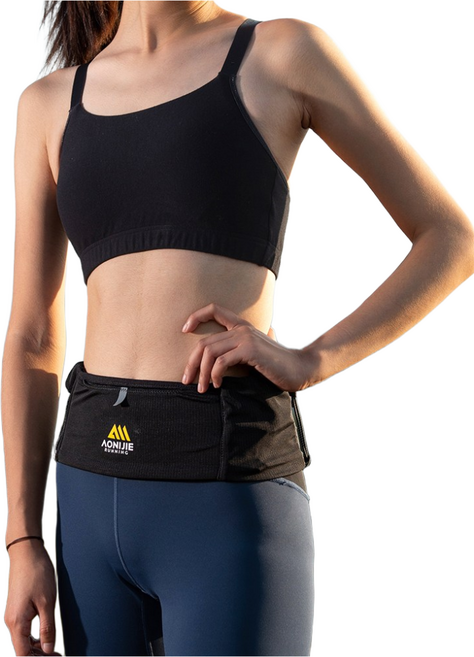 오니지 지퍼형 트레일 러닝 벨트 마라톤 프로 H22, 블랙, 1개