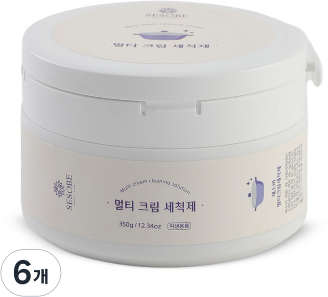 세소비 스테인레스 연마제거 탄냄비 찌든때 묵은때 물때 기름때 세척제, 6개, 350g