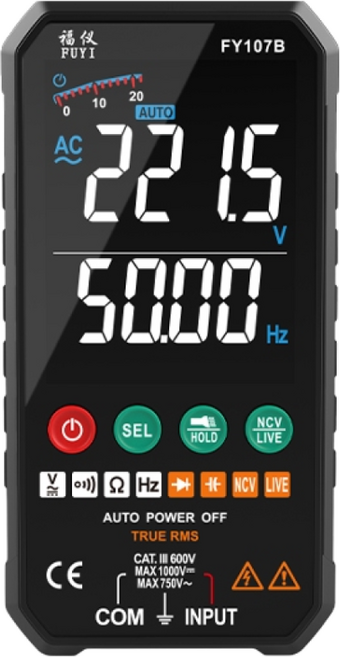 三用電錶 電壓表 防燒 驗電筆, 1個, 福儀 FY107B 豪華版