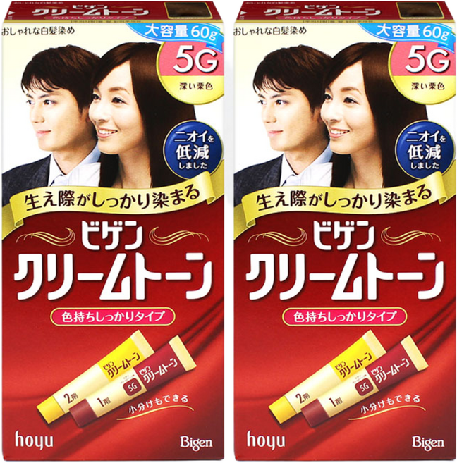 비겐 크림톤 염모제 60g, 5G 진한밤색, 2개