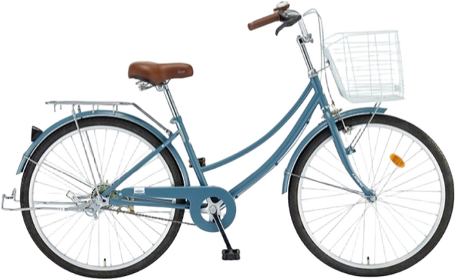 삼천리 2026년식 26 선데이 여성용 클래식 시티형 바구니 자전거 1단, 슬레이트 블루(무광), 1개