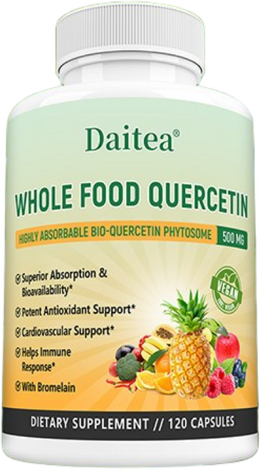 케르세틴 보충제 - 항산화 심혈관 건강 지원 심장 건강 전반적인 건강 피부 건강 면역 체계 강화, 2개, 120정