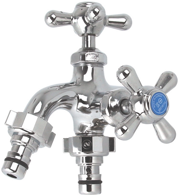 디에스 더블커플링 냉수 두갈래 수도꼭지 양갈래 세탁기, 1개