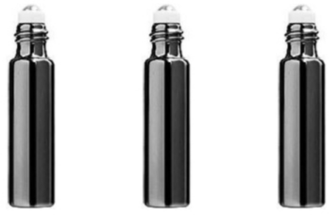 바르는 휴대용 롤온 향수 공병, 3개, 1개, 블랙