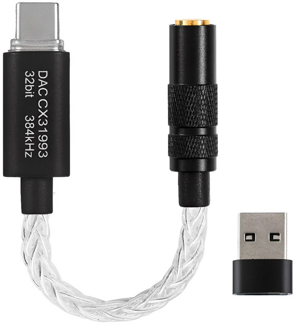시그델 HiFi 고음질 CX31993 C타입 꼬다리 DAC 덱 3.5mm 32BIT 384KHZ 이어폰 변환 앰프 꼬다리덱 오디오 헤드폰 젠더 MD-04, 1개, 블랙, 13cm