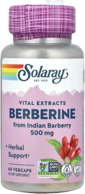 Solaray Berberine 인도 매자나무 추출물 500mg, 2통, 60정 - 쿠팡