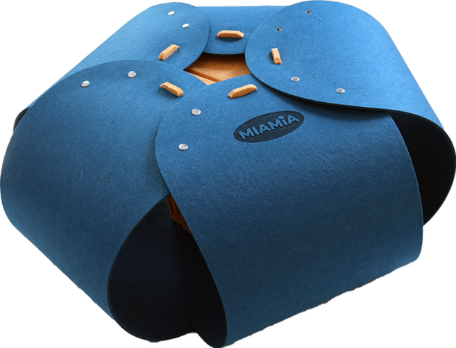 MIAMIA 플라워 고양이 터널 숨숨 집 캣 만두 장난감, 1개, 클래식 블루