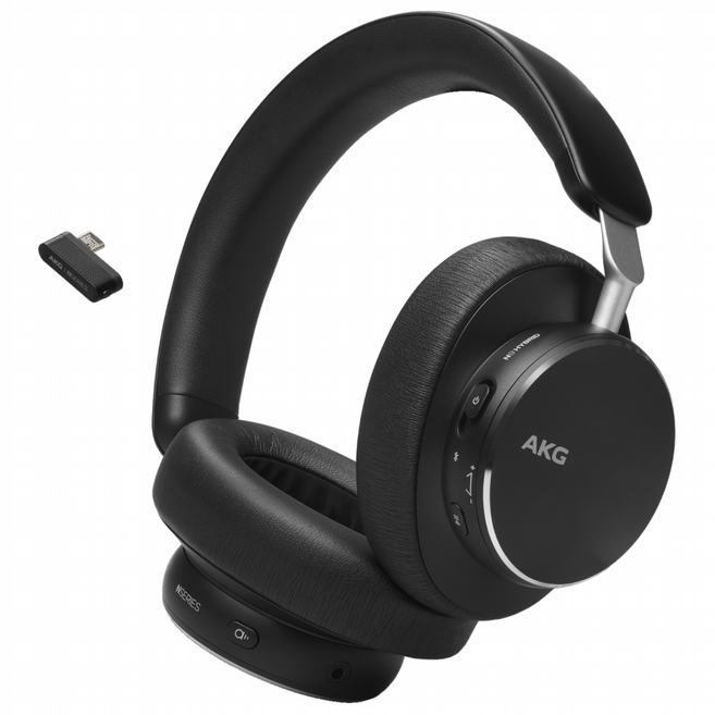 삼성공식파트너 AKG N9 HYBRID 블루투스 헤드폰 Hi-Res 공간음향 노이즈캔슬링 최대 100시간 C타입 동글이 톡쓰루 주변소리듣기 LDAC 무선 헤드셋, 블랙