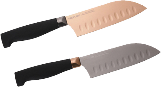 네오플램 향균 프리미엄 티타늄코팅 주방 채소과일 칼 산토쿠 5(S), 로즈골두