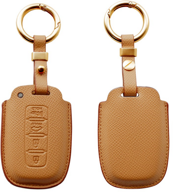 트니르 현대 호환 L타입 자동차 키케이스 YF쏘나타 제네시스 쿠페 그랜저TG 아반떼MD 싼타페 베라크루즈 에쿠스 투싼IX I30GD 차 스마트키 천연소가죽 차량용품, 샌드브라운