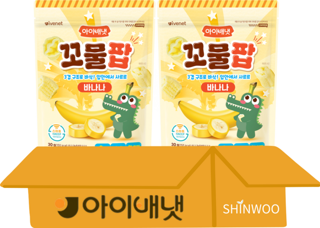 아이배냇 꼬물팝 바나나, 바나나맛, 30g, 2개