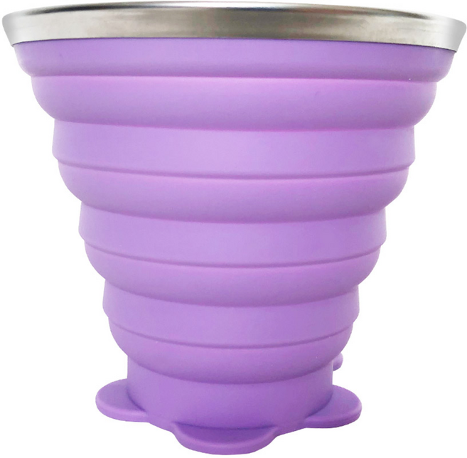 하오라이프 실리콘 접이식 휴대용 컵 물컵 캠핑컵 260ml, 퍼플, 1개