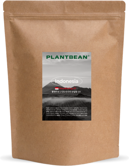 [산미없는] 인도네시아 만델링 G1 원두커피 1kg 강배전 초코 여운 중후 묵직, 1개, 홀빈(분쇄안함)