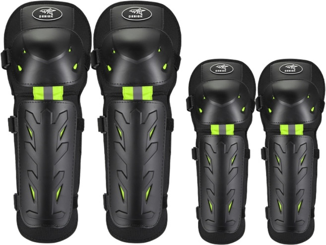 클로버 테크 바이크 전용 팔 다리 보호대, 1세트, 블랙