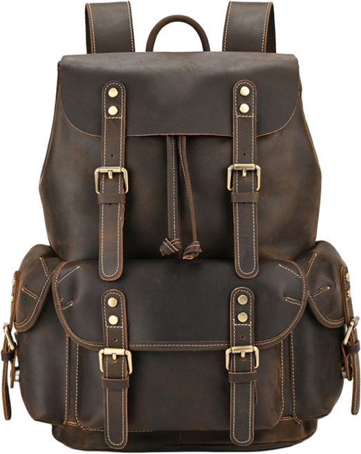 LOHA 빈티지 천연 소가죽 백팩 9499