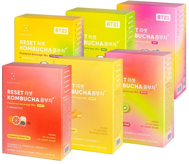 에브리데이즈 리셋 콤부차 6종 세트, 60개, 5g - 쿠팡