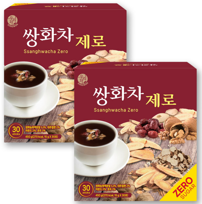 우리차 송원식품 쌍화차 제로, 2개, 30개입, 15g