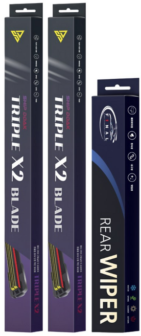 쉽딱 트리플 전면 후방 와이퍼 3P 세트, 라비타(01~10)