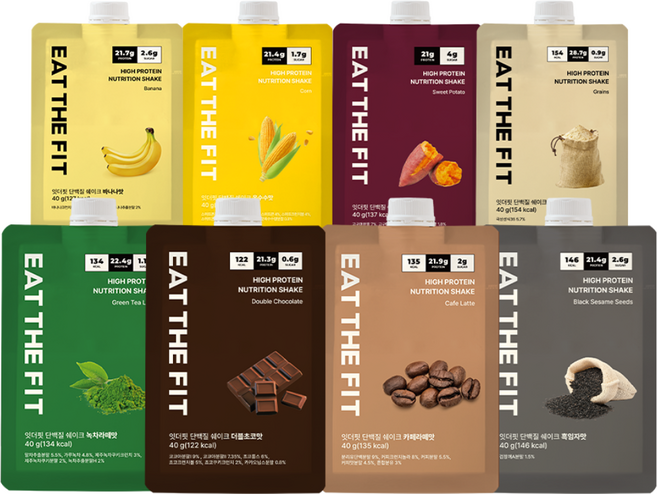 잇더핏 단백질 쉐이크 스타터 패키지 8종 8가지 맛, 8개, 40g