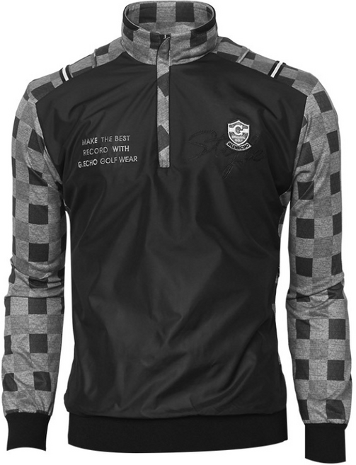 그렌에코 ges24901 남성 반집업 등배색 프린트 바람막이 티셔츠/아노락점퍼