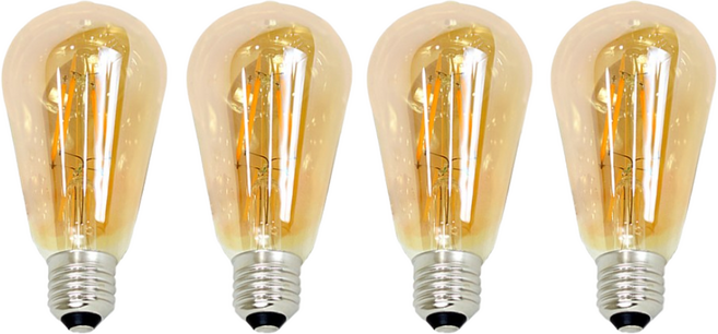 Ledison 에디슨전구 베이직전구 ST64 4w, 전구색, 4개