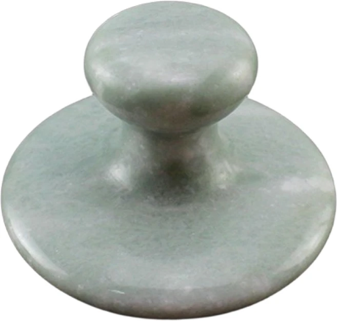 JINGHENG 머쉬룸 손잡이 형 핫 스톤 테라피 마사지 천연 옥 괄사 찜질돌 경락 도구 전신 에스테틱, 그린개, 1개 - 쿠팡