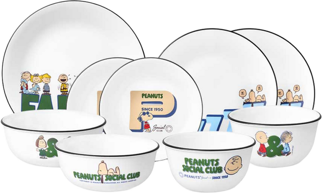 코렐 피너츠 75주년 에디션 2인 9P <코리안> 세트, 1세트