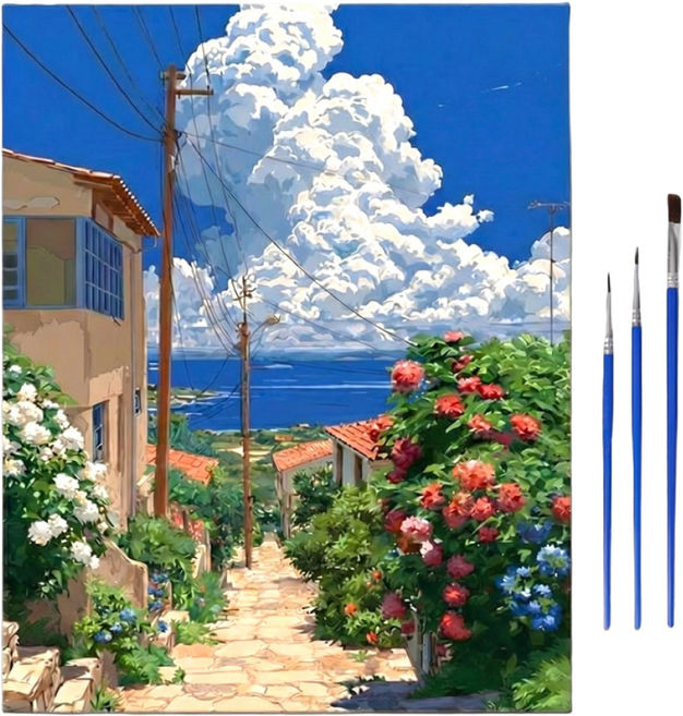 템픽 DIY 명화 그림 그리기 세트, 1개, 01지중해골목