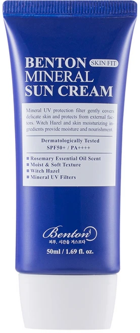 벤튼 스킨핏 미네랄 선크림 SPF50+ PA++++, 50ml, 1개 - 쿠팡