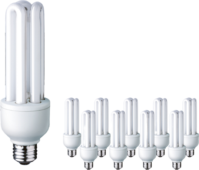 장수램프 EL 안정기 내장형 램프 20W 10개 세트 EL 전구 형광등, 주광색