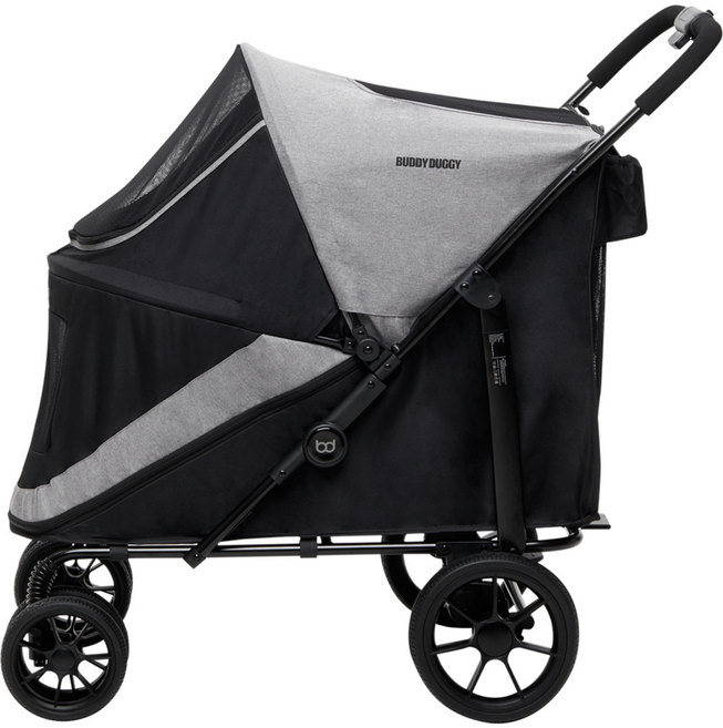 버디두기 강아지 라이더테리 유모차, 그레이, 색상:그레이
