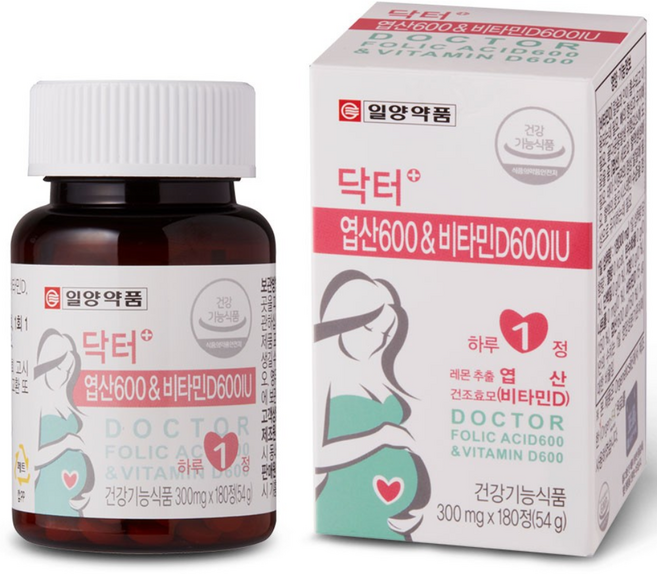 일양약품 닥터플러스 엽산 600 앤 비타민D600IU, 180정, 1개