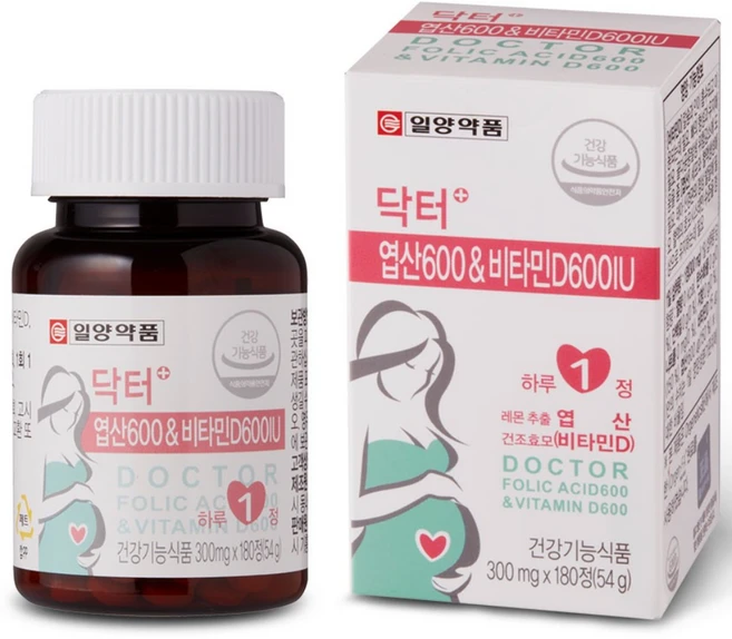 일양약품 닥터플러스 엽산 600 앤 비타민D600IU, 180정, 1개 - 쿠팡